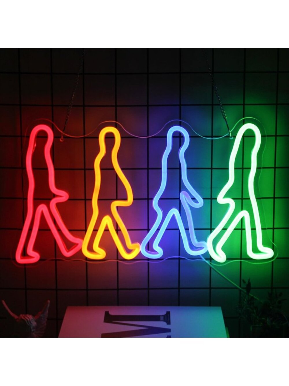 Rock Band Neon Sign Red Orange Blue Green USB Powered Music LED Neon Light Sign